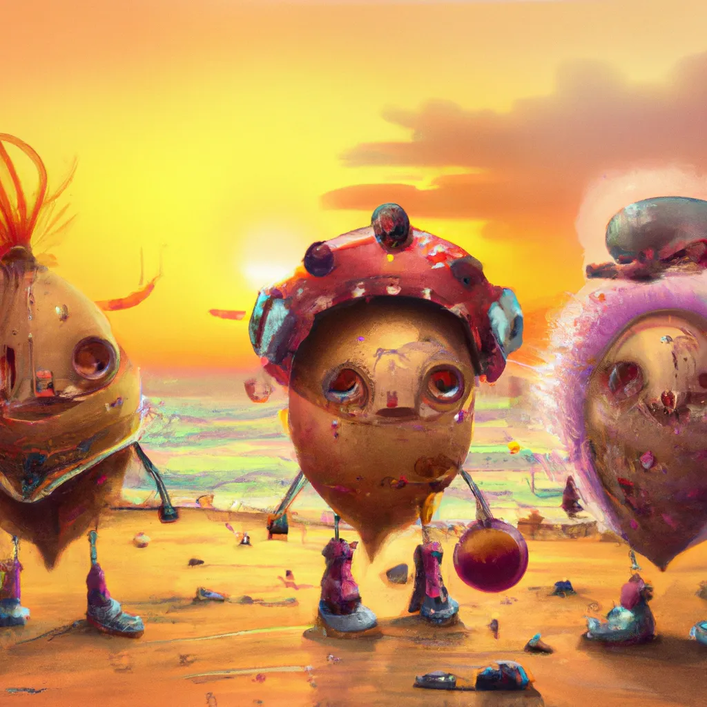 Prompt: the cute lemon Familly character on the beach, steampunk style, artstation, golden hours, HQ, 4K, center, reference pose Lisa Frank