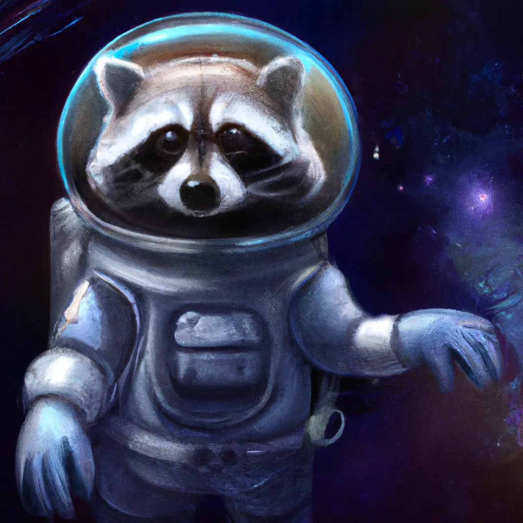 A picture of an astronaut raccoon in a spacesuit flo... | OpenArt