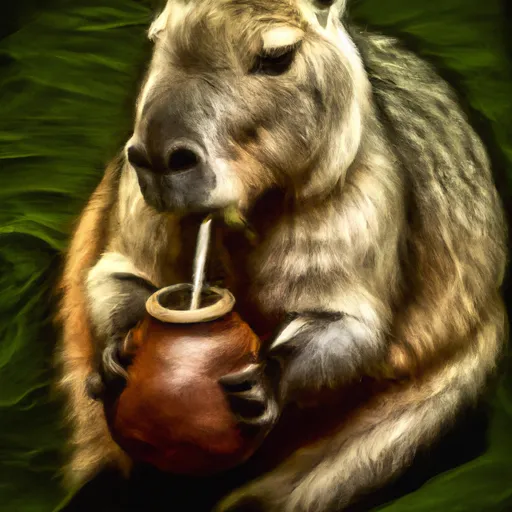 Prompt: Beautiful Painting of a Capybara drinking yerba mate, using mate gourd  | dramatic lighting, tone mapped, intricate, elegant, highly detailed, arstation, concept art, smooth, sharp focus, illustration