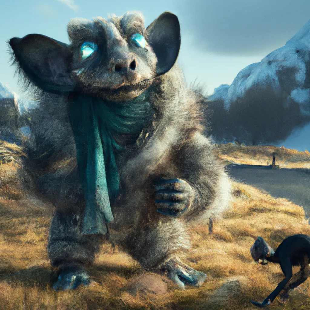 Prompt: Ultra high Quality photo |A cute little furry monster  is serving Dali and Escher and Klarwein posing as cute furry monster beasts | video game character  | made out of flora fauna | fine details and expressions | ice age | ultra high resolution octane  | midjourney | centered | photo realistic | upscale | by Artgerm Artstation 