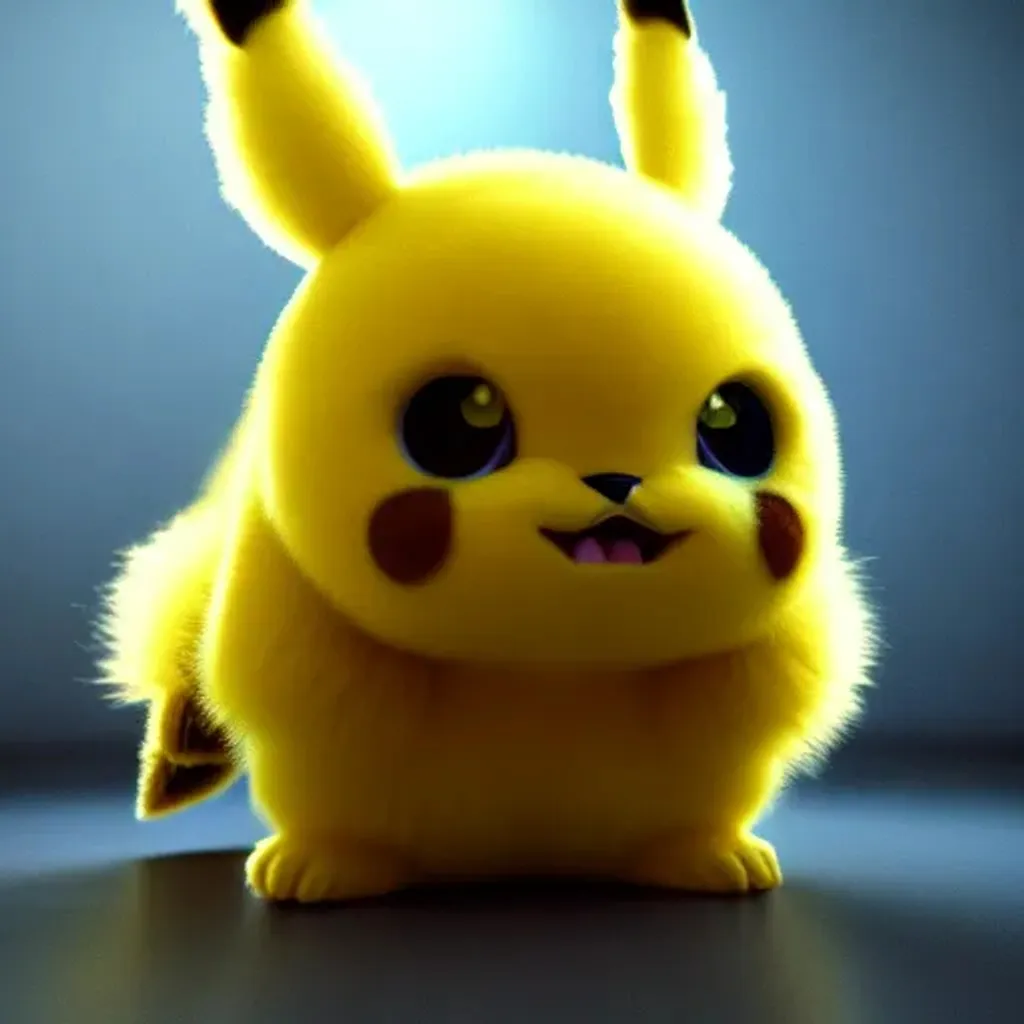 3d fluffy Pikachu, closeup cute and adorable, cute b... | OpenArt