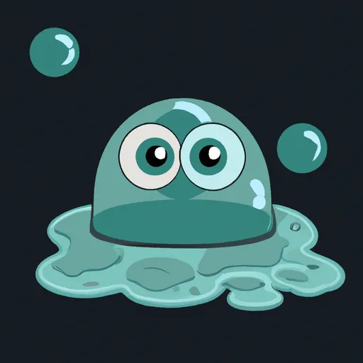 Prompt: 
Jelly monster cartoon cute with eyes and bubbles