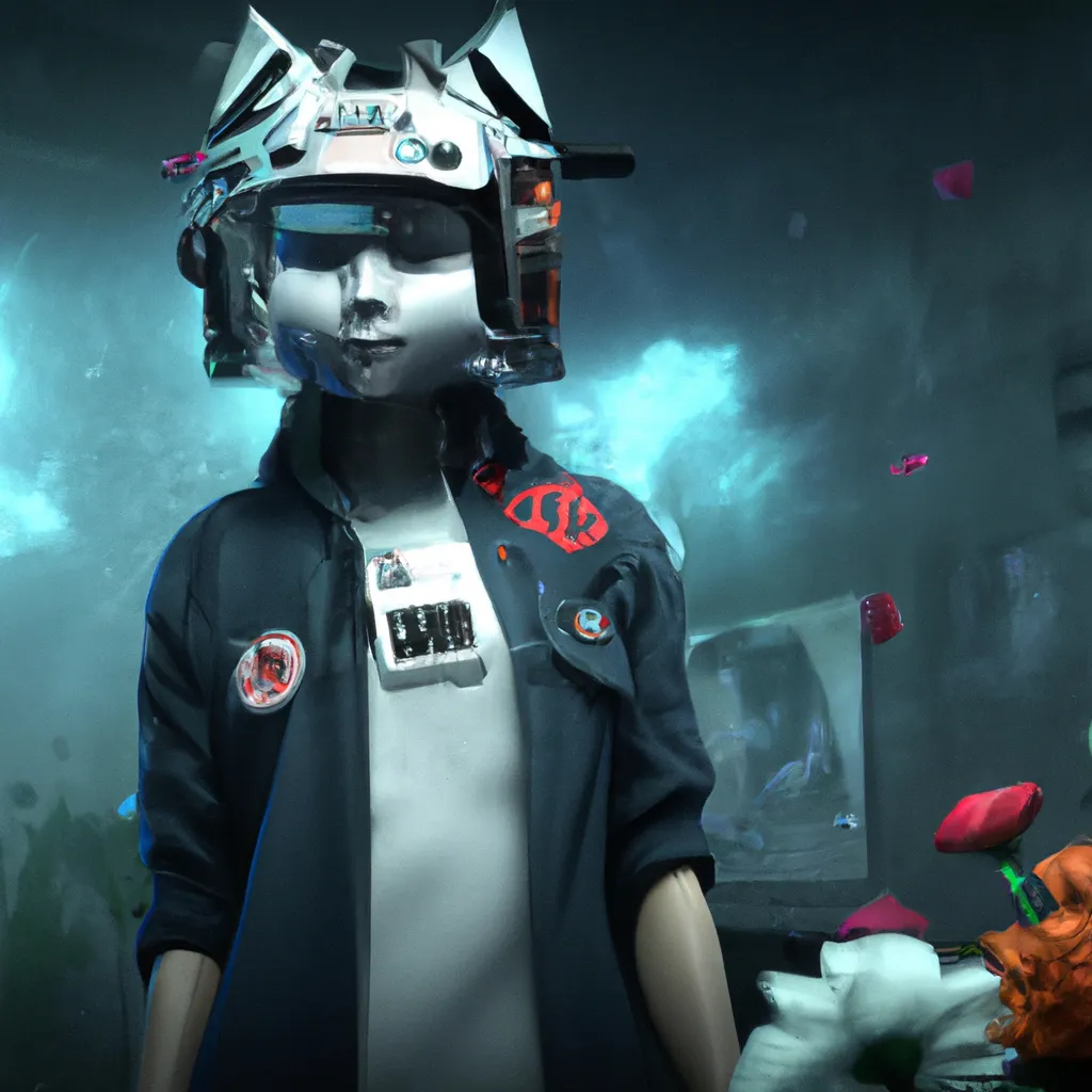 Prompt: flcl fighter wearing streetwear with vintage robot mask and fisher cap, portrait, Astral realm ruins environment, very detailed robot full-body with symmetrical eyes, foxes, picking up flower, cinematic lighting, amazing composition , 3d octane render, unreal engine, hyper realistic, soft illumination, trending artstation, environmental concept art, all in grey, trending on ArtStation, , cinematic lighting