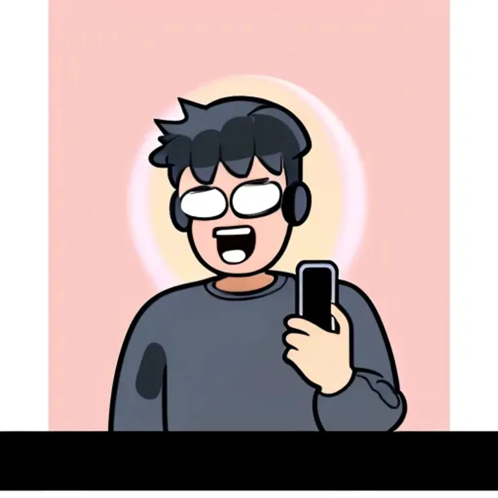 Prompt: surprised man holding phone, soft smooth lighting, with soft colors, centered, isometric, by Pu Hua, trending on pixiv, tachisme, telegram sticker, clean scan, anime still frame, sticker, white margin border, thick black lines, cartoon, gray background flat color, thick white outline, colorful cartoon style, Die-cut sticker, sticker, white background, illustration minimalism, vector, pastel colors, lack of detail