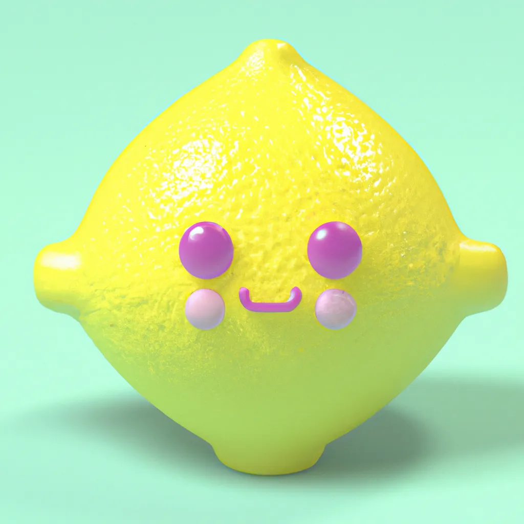 Prompt: 3D Render of Lemon by sanrio