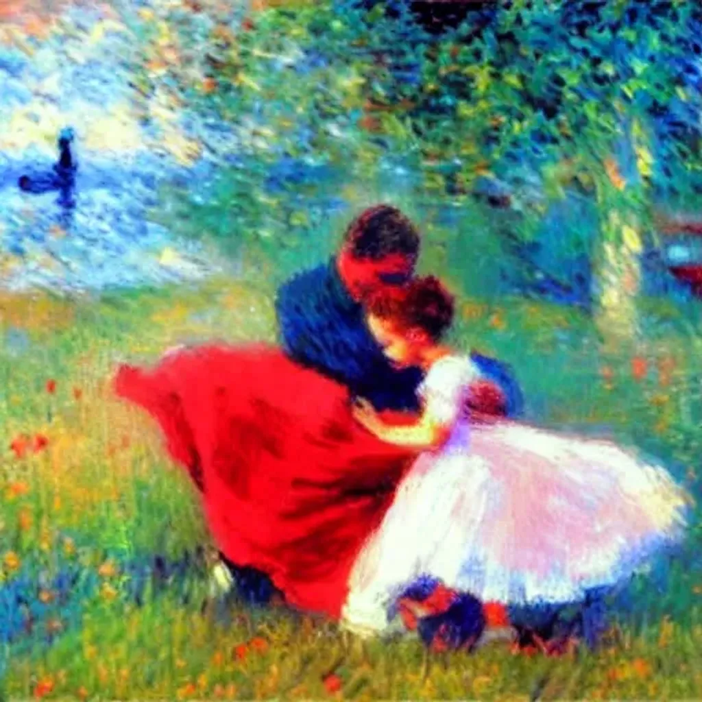 Prompt: An artistic expression of a life lived full of satisfaction and family. Impressionist. HQ. 4k.