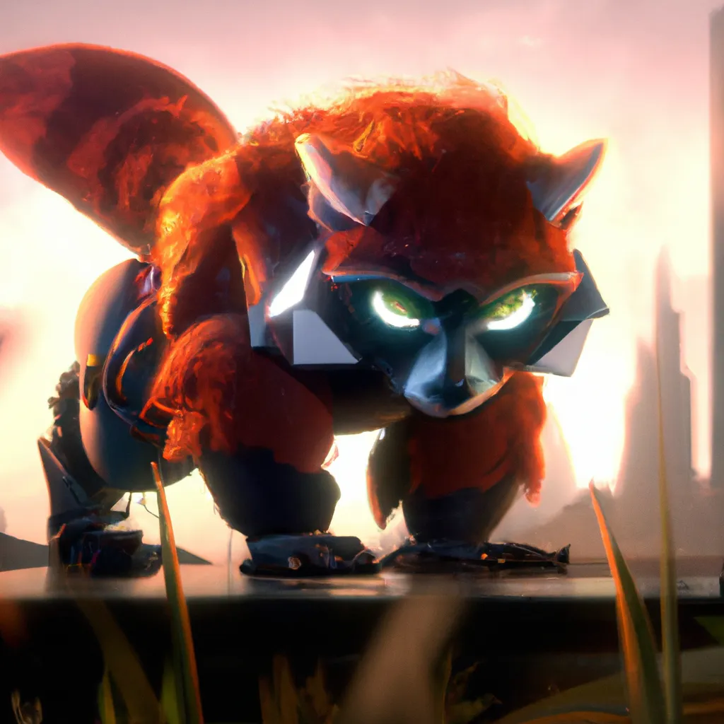 Prompt: a evil red panda as a transformer,4k, sharp, depth of field, digital art, high Detail, dramatic lighting, epic composition, cinematic, Artstation