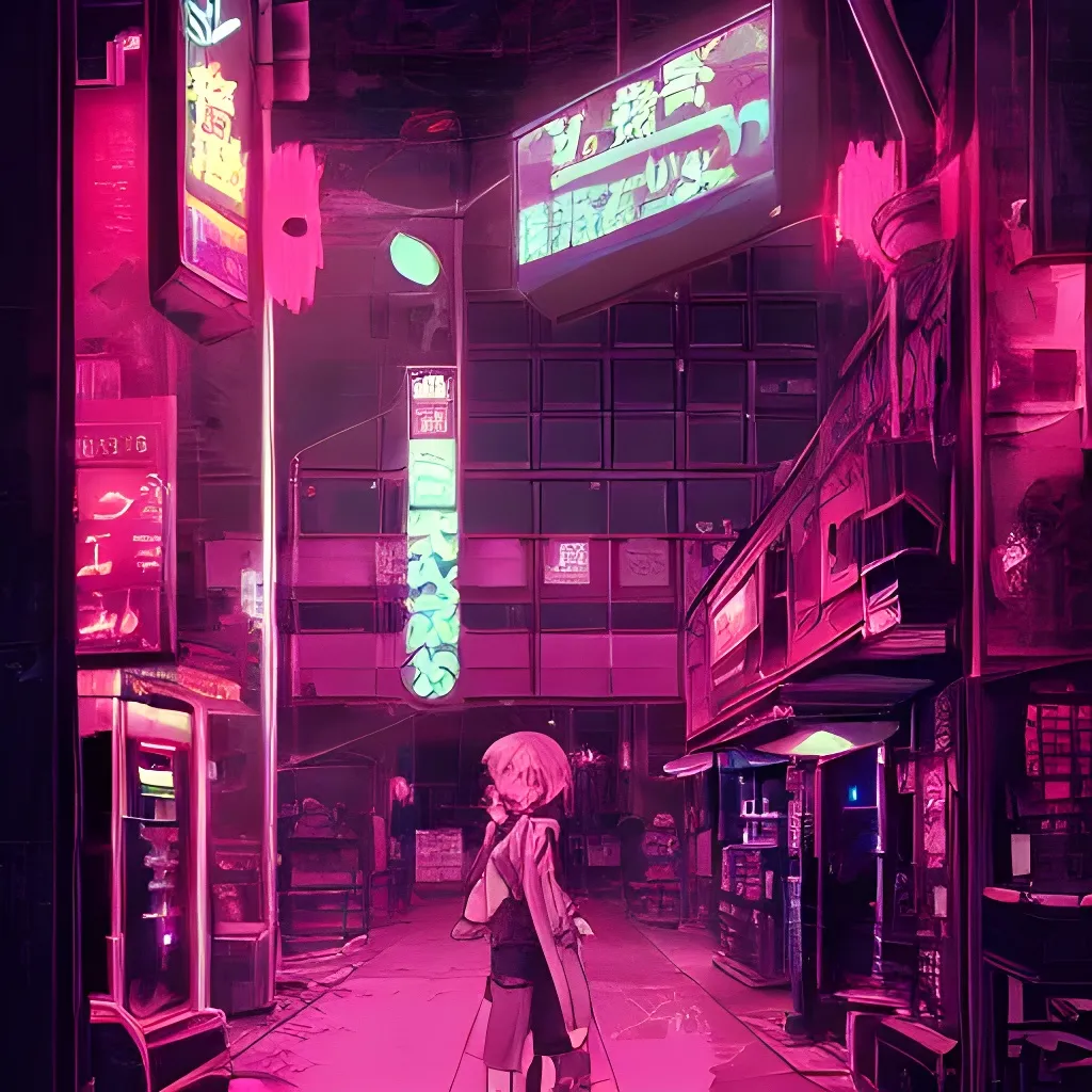 beautiful illustration of anime va11 hall-a cyberpun... | OpenArt