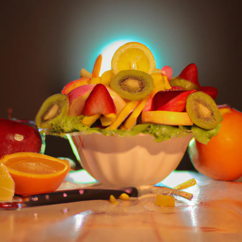 Prompt: salad fruit for a 90s tv commercial, realistic photo, good lighting