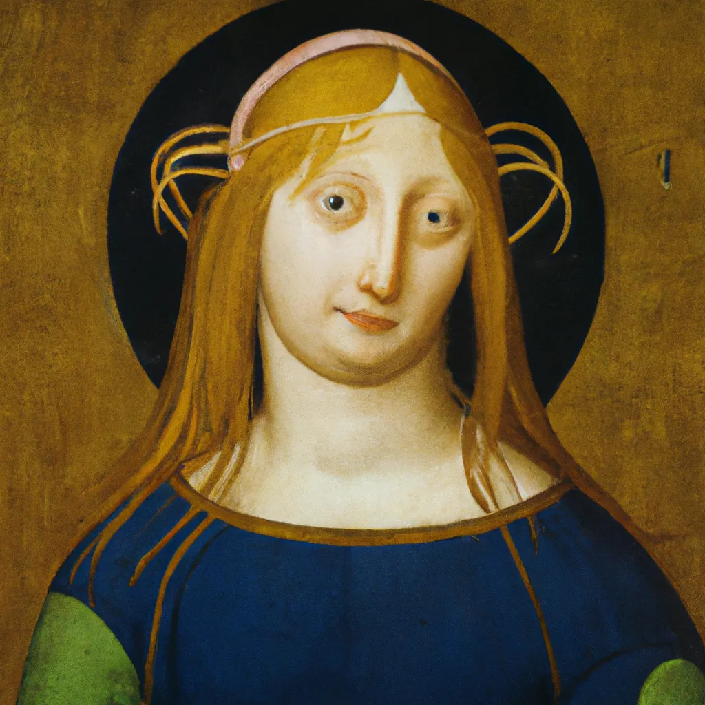 Prompt: Girl With Messy Hair, 1420, by Fra Angelico