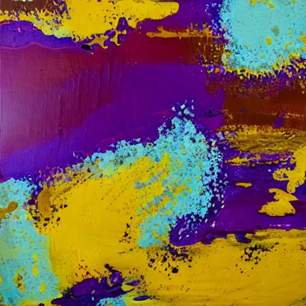 Prompt: mustard splash abstract painting. new England standard