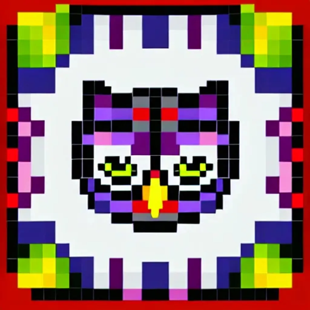 Prompt: pixel style picture of an owl, pixel art, centered, smooth, vector illustration, hyperdetailed, realistic, symmetrical portrait