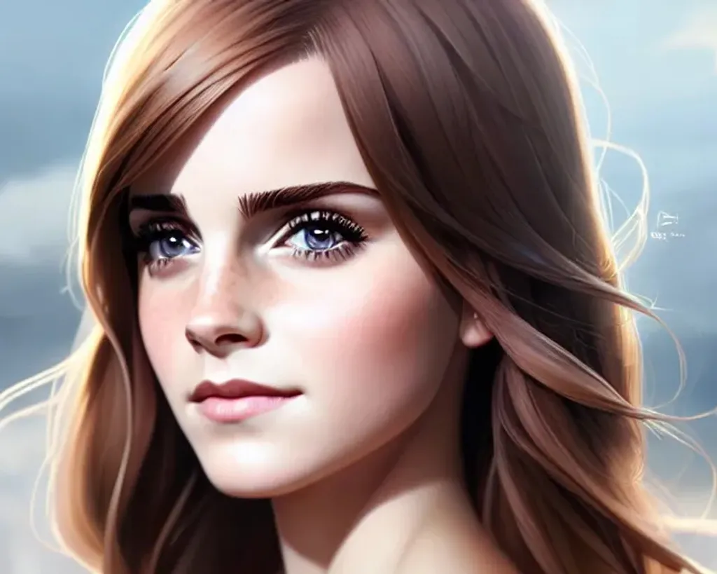 Prompt: Closeup face portrait of {Emma Watson}, smooth soft skin, big dreamy eyes, beautiful intricate colored hair, symmetrical, anime wide eyes, soft lighting, detailed face, by makoto shinkai, stanley artgerm lau, wlop, rossdraws, concept art, digital painting, looking into camera