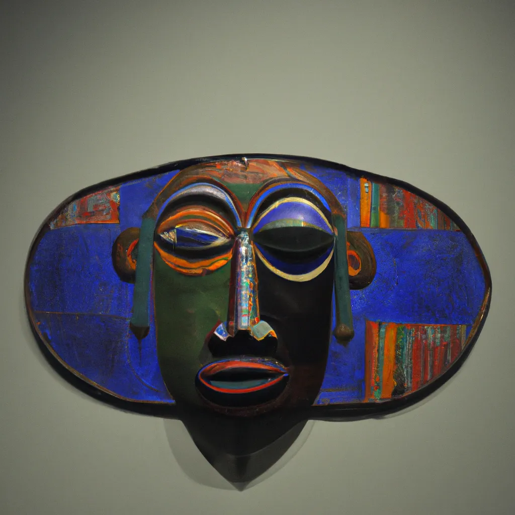 Prompt: African Tribal Mask, by Claude Monet