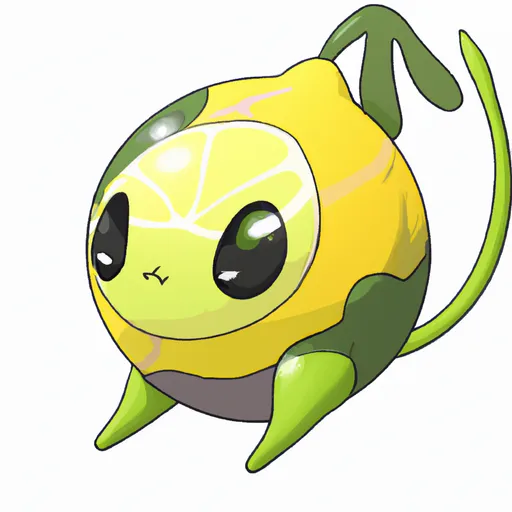 Prompt: A concept art of a pokemon based on a lemon