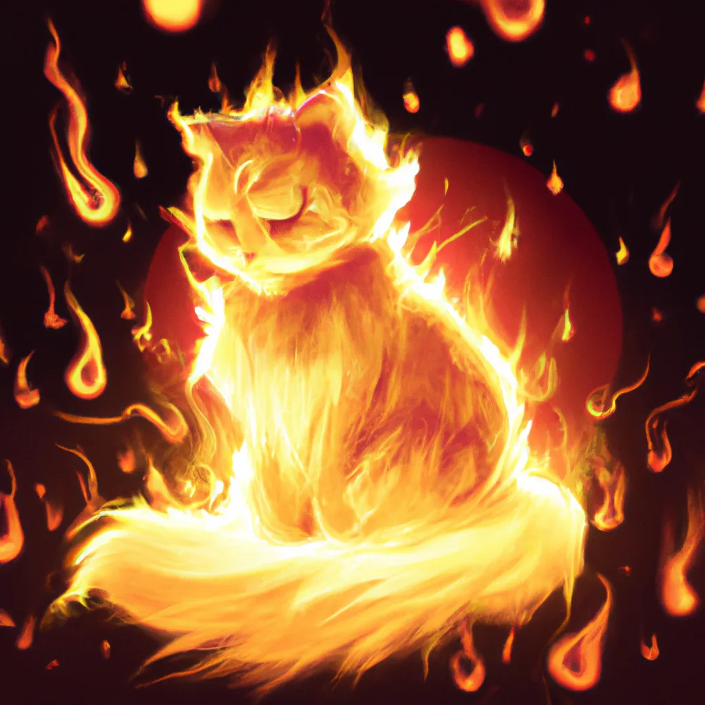 Prompt: Cat on Fire, Magic cat