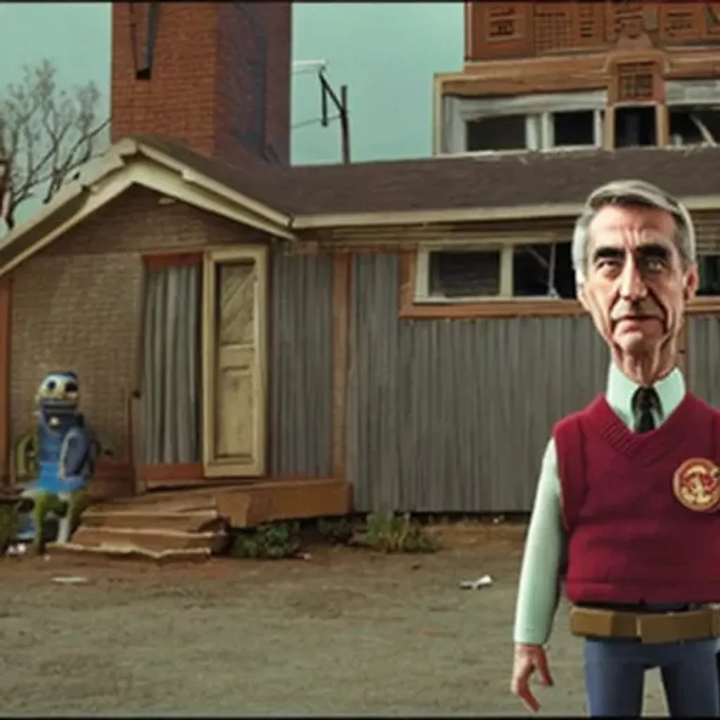 Prompt: post apocalypse Mister Rodgers