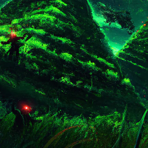 Prompt:  stranded astronauts exploring green cyberspace dimension, tron, half-life 2, first-person shooter, made from green pyramids, red dark digital monsters, beautiful science fantasy landscape, cybernetic, surreal, artstation, highly detailed, art by yuumei, concept art, vast, operatic