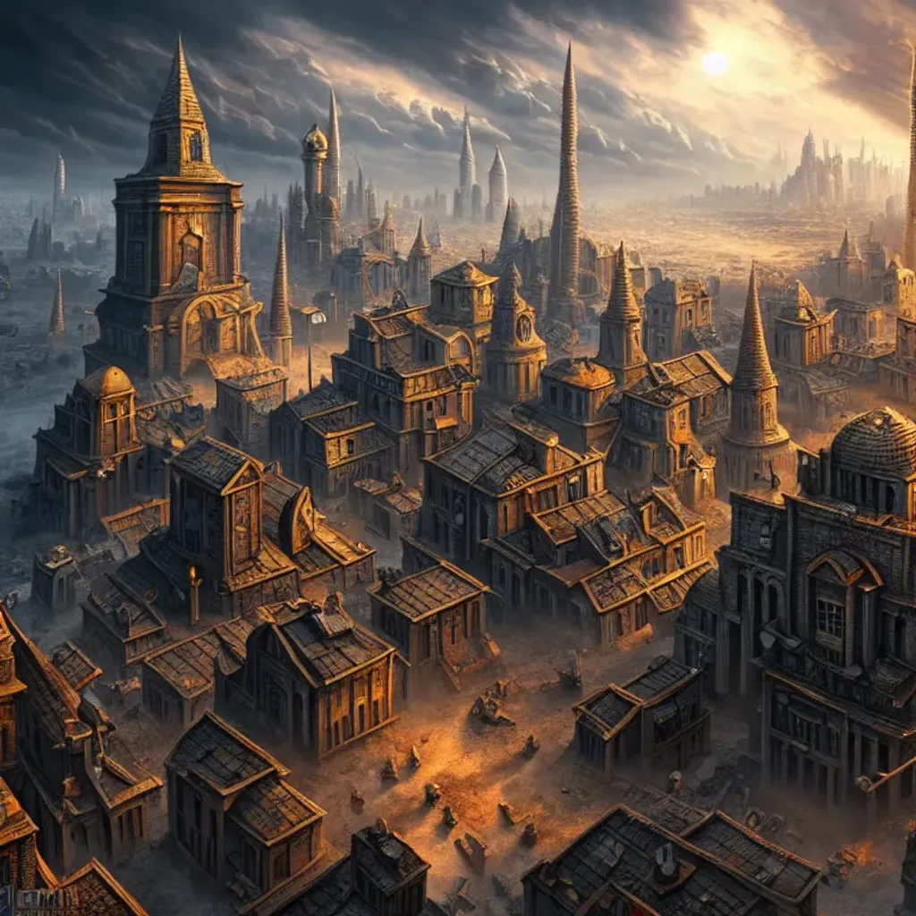 cursed city by Christian Dimitrov, dark fantasy, 8k...