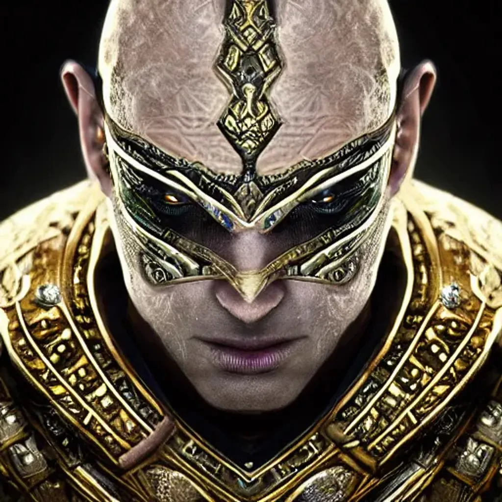 a painting depicting a man in front an elaborate tri... | OpenArt