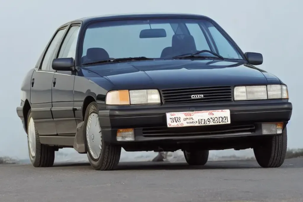 Prompt: An photograph of an 1992 sedan