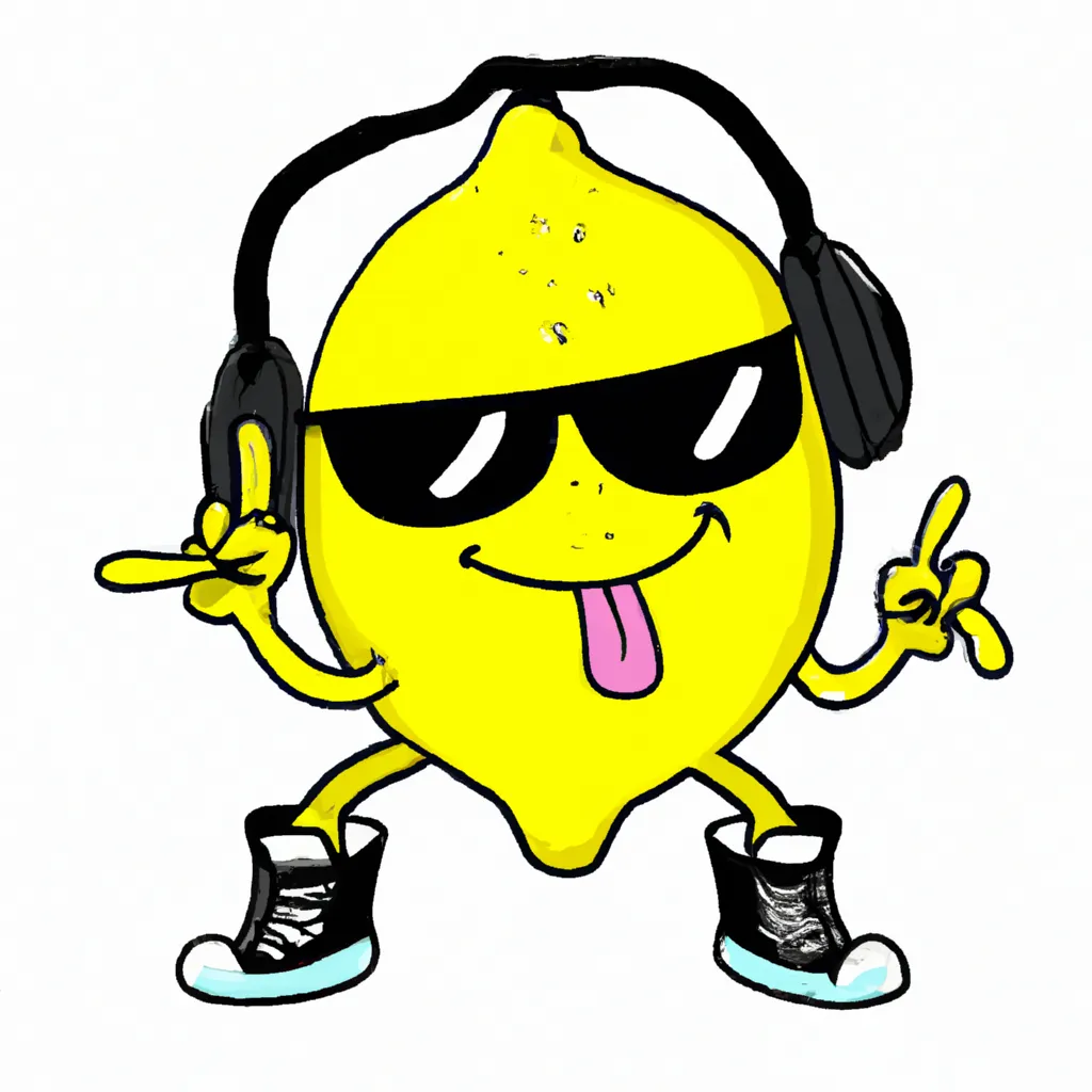 Prompt: a lemon character as funky pop
