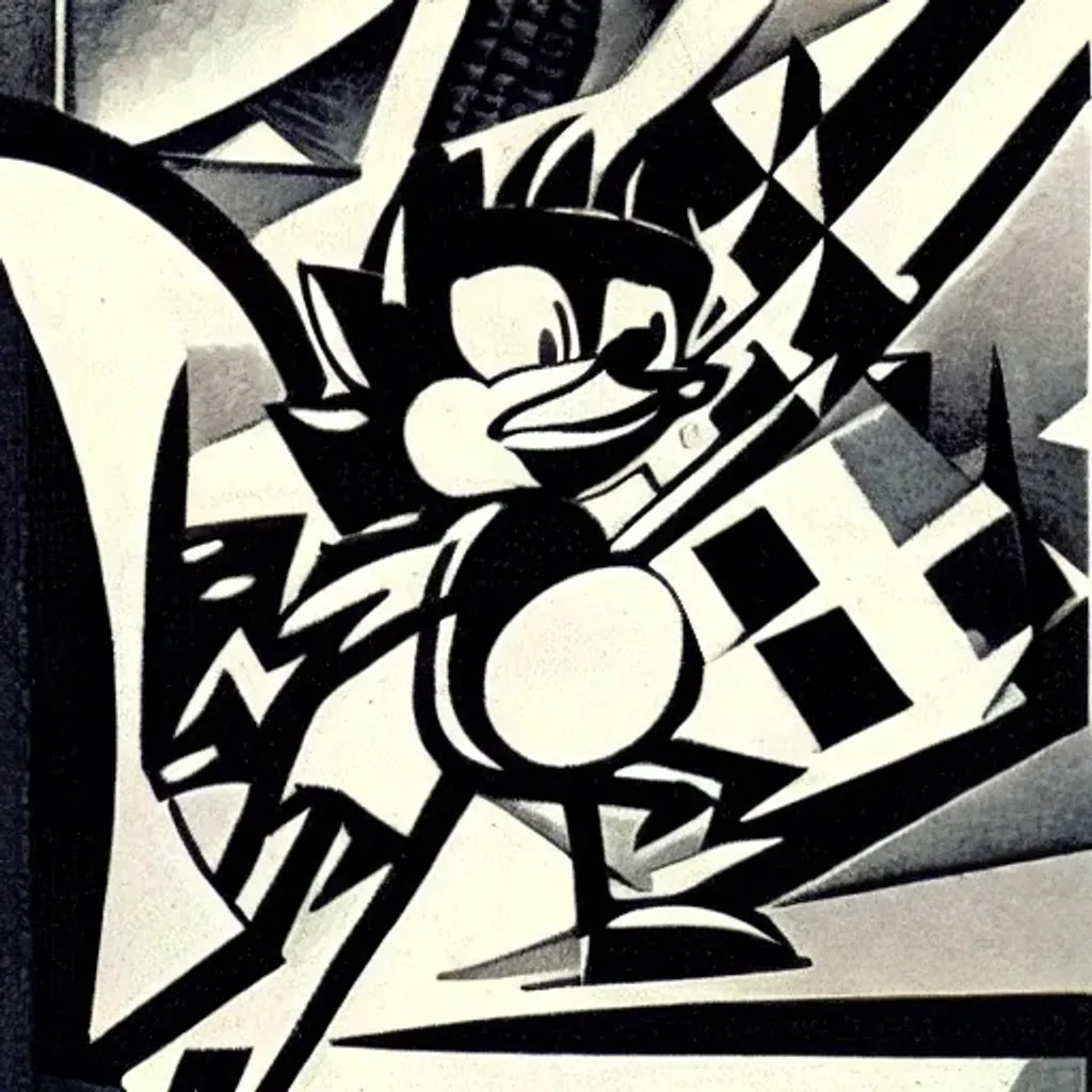 Prompt: Sonic The Hedgehog Electrocuting Himself doing the penny meme, Cubism. 