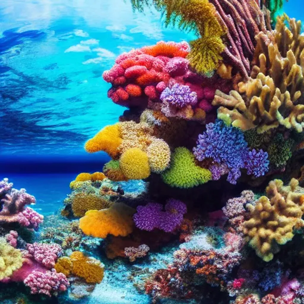 Prompt: long shot scenic professional photograph of {Coral Reef}, perfect viewpoint, highly detailed, wide-angle lens, hyper realistic, with dramatic sky, polarizing filter, natural lighting, vivid colors, everything in sharp focus, HDR, UHD, 64K