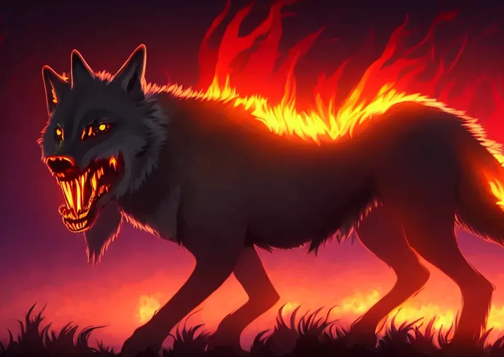 Artwork of an anime wolf on Craiyon