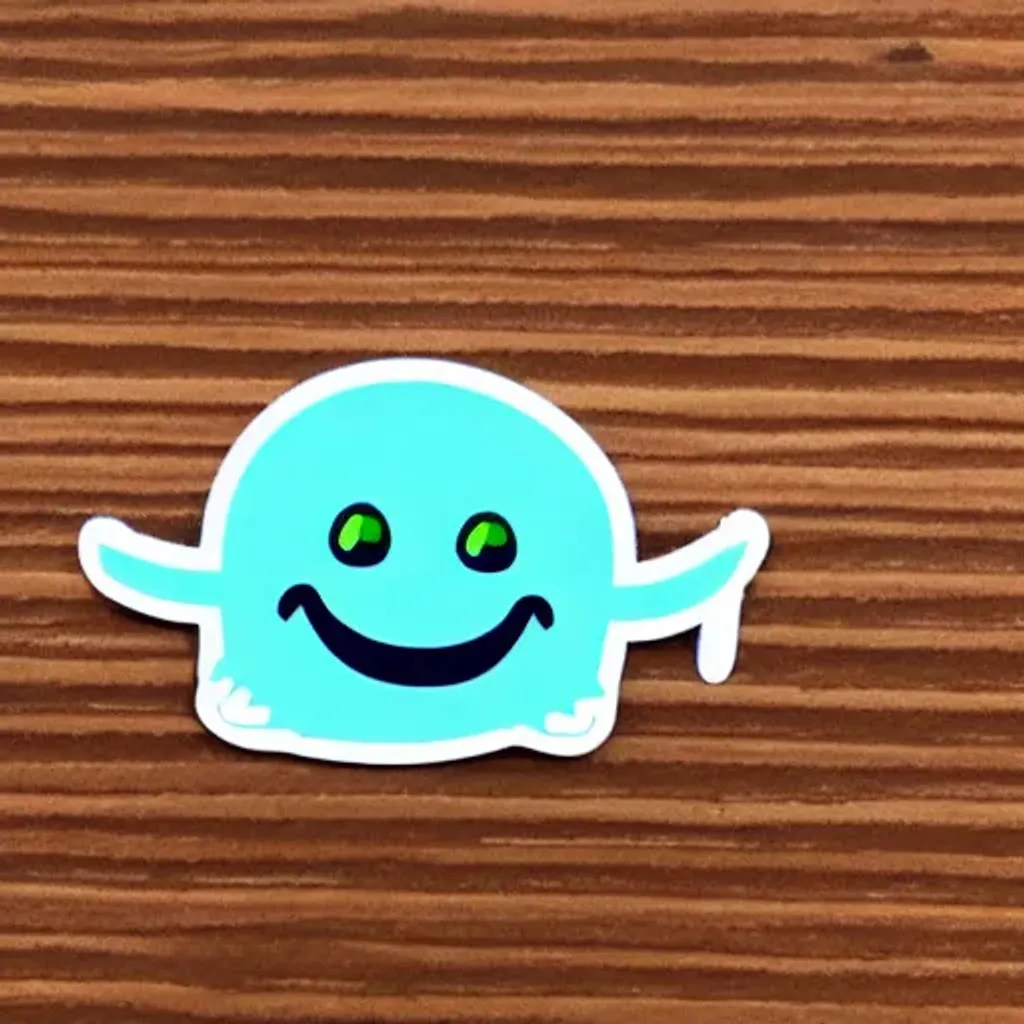 Prompt: a cute sticker of a happy alien, sticker  