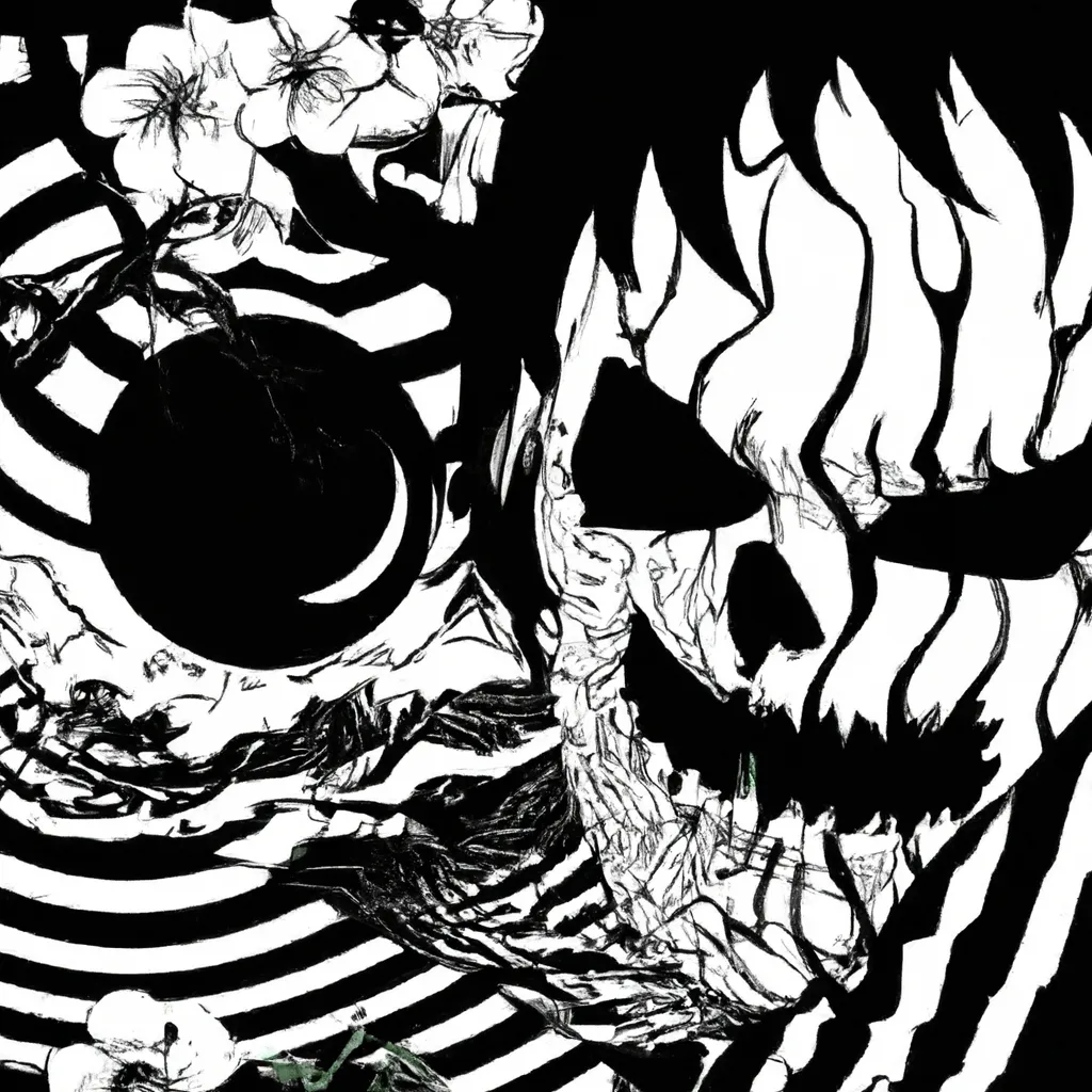 Prompt: Manga by Junji Ito styled psychedelic Synthwave Japanese 90s Jack-o'-lantern,4K,waves,Halloween,cherry blossoms,highest quality,awesome,cool