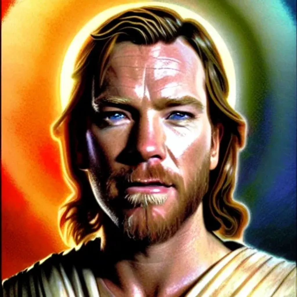 Prompt: Ewan McGregor as Jesus by Dave Dorman