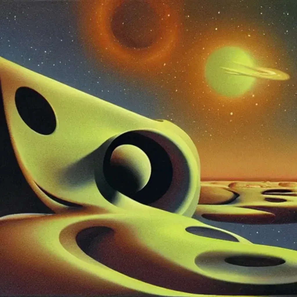 Prompt: outer space by roger dean