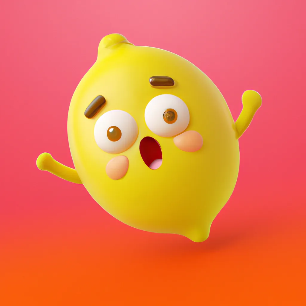 Prompt: 😃 a 3d octane render of a cute and adorable chubby excited lemon with extremely exaggerated facial expression and emotion, sticker illustration, cute and chibi 