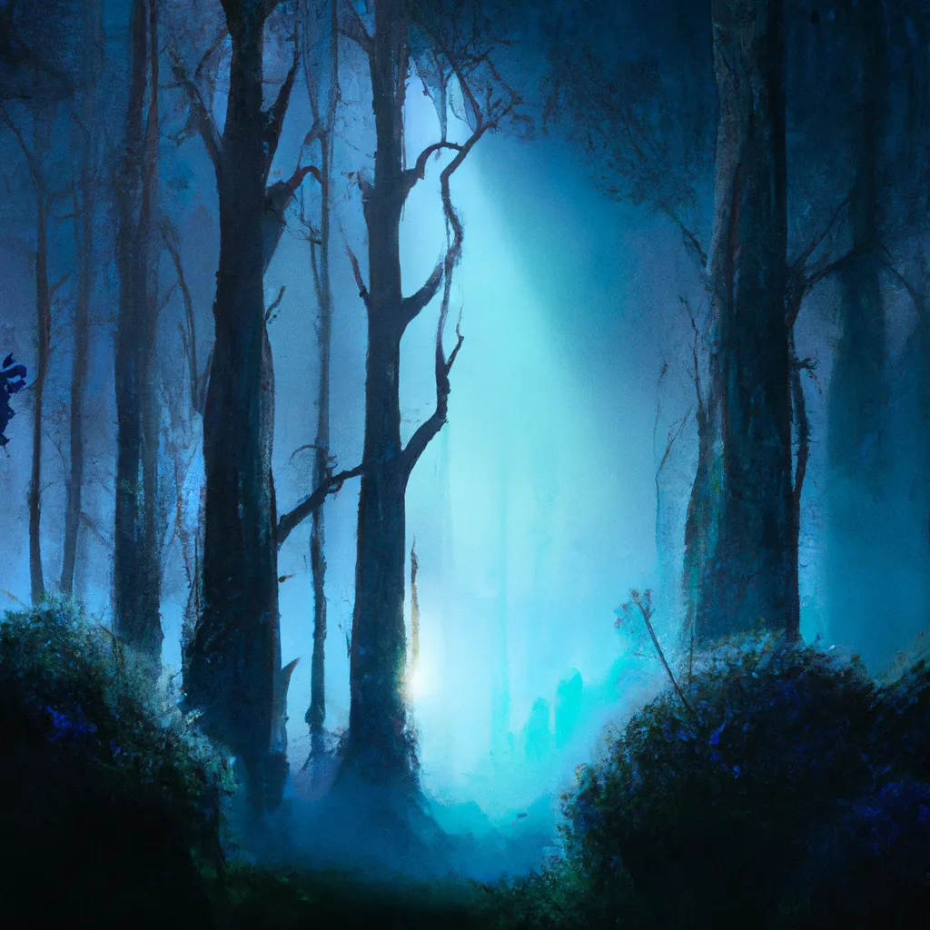 Prompt: digital art of a magical forest, during night time, art by Caspar David Friedrich, Trending on ArtStation