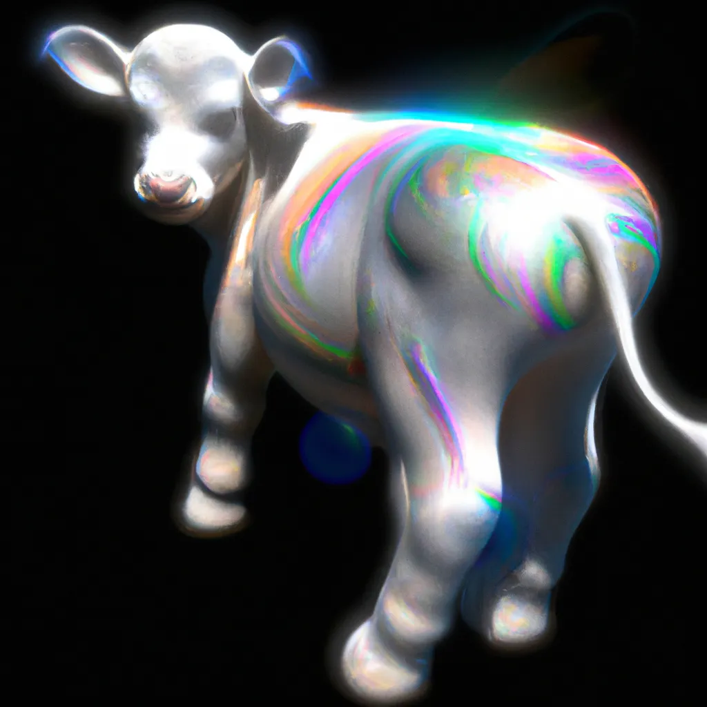 Prompt: Curvaceous Light beings | a cute furry cow as light bending cute angel covered in halogenic streaks of light in the style of Hieronymous Bosch, Bruce Pennington, Dali, Munch, Escher, Klarwein, Yamamoto, Hattori, Leyendecker, Mullins, Magritte, Giger| bioluminescent opalescent iridescent mermaid  | dark background | ultra sharp focus | 3d octane render artstation trending 8k unreal engine | Avatar movie| Disney Pixar Dreamworks 