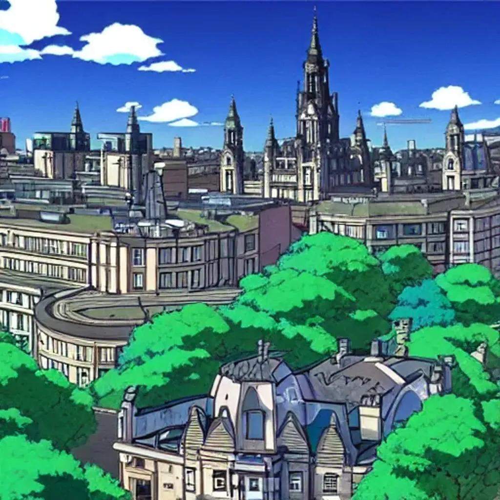 Prompt: Glasgow, 4k, ghibli, anime