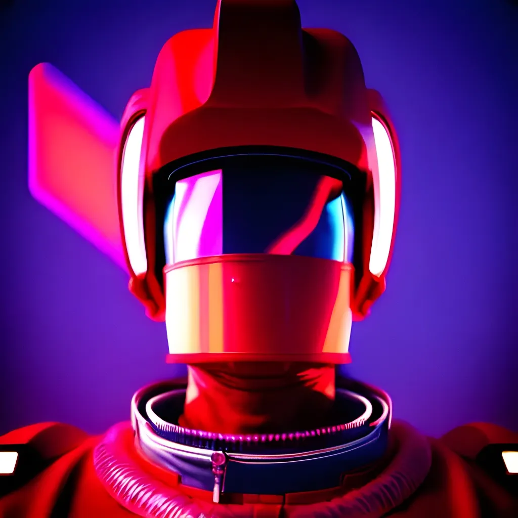 Prompt: Moody Portrait of a red Vaporwave Futuristic Cyberpunk Space Suit,facing towards the camera with swagger,Cinematic Stanley Kubrick movie still, 8K, digital art, unreal engine 5 render, octane render, photorealistic, photography, professional lighting and composition, award winning, intricate details, iconic 