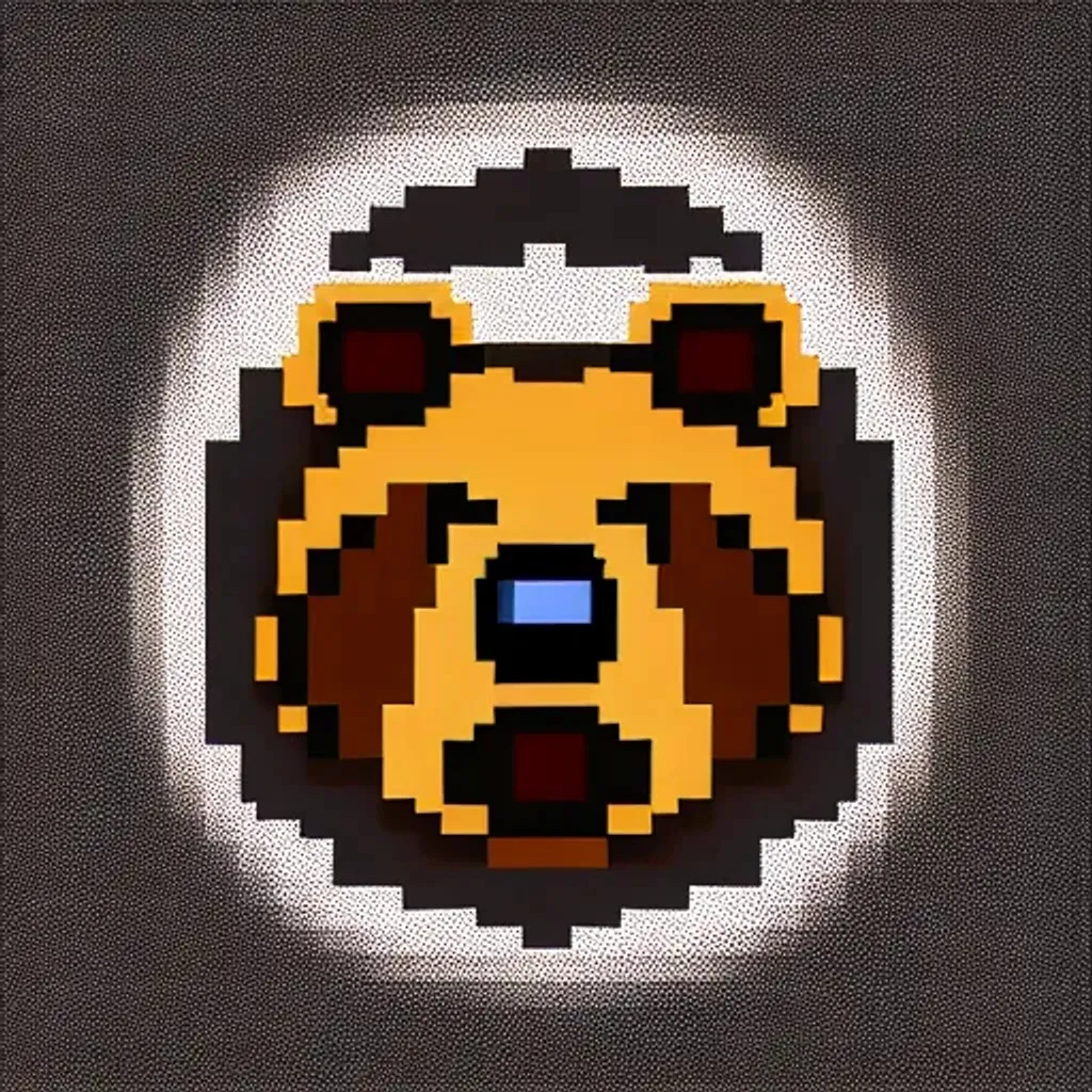 Prompt: pixel art, bear, centered, smooth, vector illustration, hyperrealistic