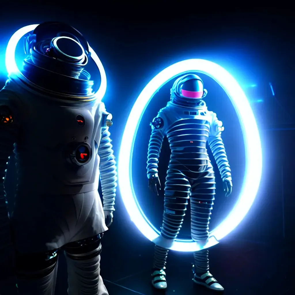 Prompt: a Futuristic Cyberpunk Space Suit, facing towards the camera with swagger,Cinematic Stanley Kubrick movie still with the iconic big circular ring lights in the background, 8K, digital art, unreal engine 5 render, octane render, photorealistic, photography, professional lighting and composition, award winning, intricate details, iconic movie shot by Stanley Kubrick with ring lights