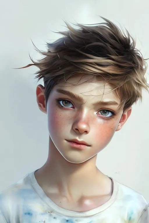 1 boy, hyper realistic watercolor masterpiece, full... | OpenArt