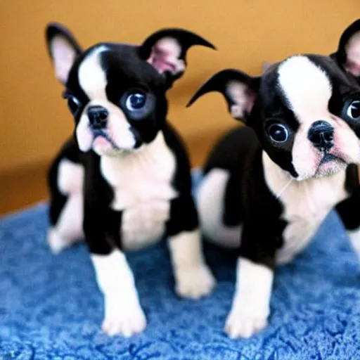 Prompt: pretty boston terrier puppies
