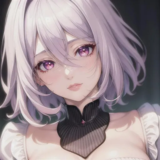 Download Two Anime Characters With White Hair And Purple Eyes