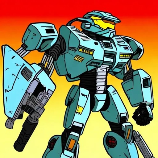 Prompt: Master chief as a Gen 1 transformer done in a 80s cartoon style 