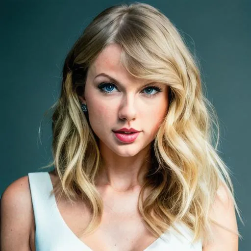 Prompt: photo realistic portrait of Taylor Swift, centered in frame, facing camera, symmetrical face, ideal human, 85mm lens,f8, photography, ultra details, natural light, light background, photo, Studio lighting