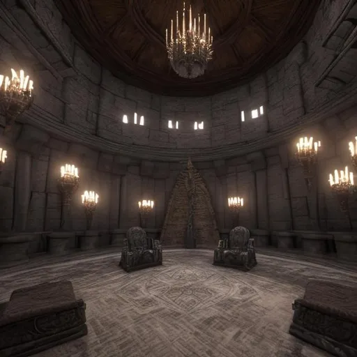 Prompt: inside of castle throne room