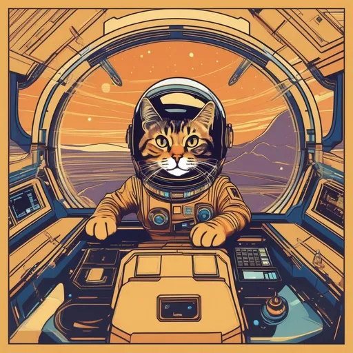 Prompt: cat piloting a spaceship