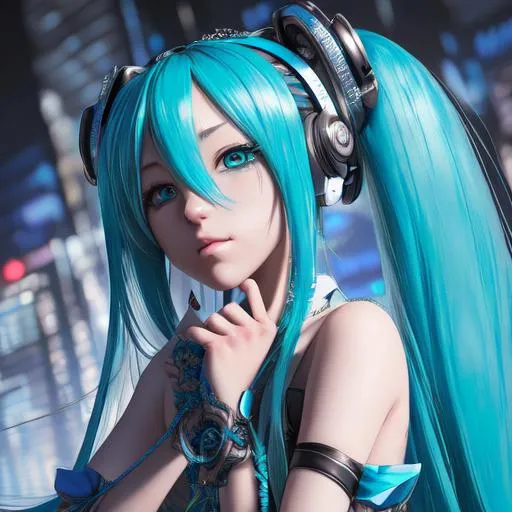 masterpiece hyperdetailed hatsune miku, intricate hy... | OpenArt