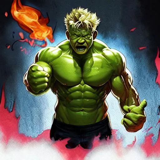 Prompt: Gordon Ramsay is The Incredible Hulk