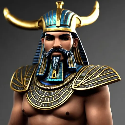 Prompt: Egyptian viking front view 